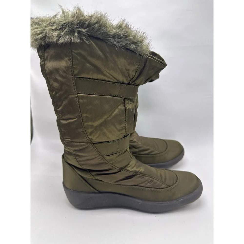 Pajar Womens Green‎ Round Toe Mid-Calf Shearling Style Boots Size EU 39 US 8